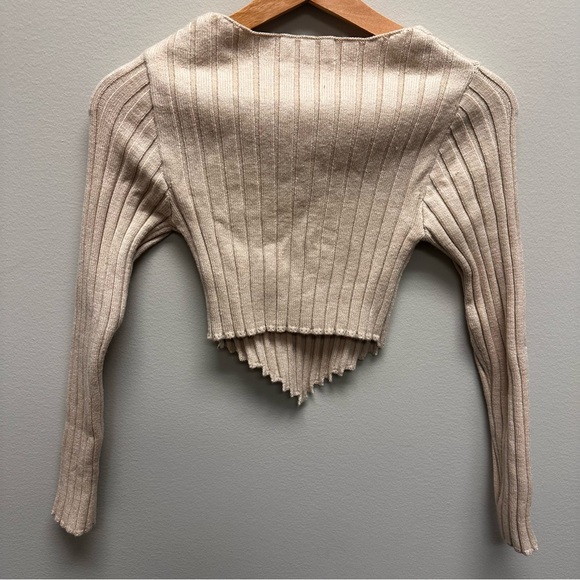 Willow & Wind Cropped Ribbed Sweater Womens Size XS Sheer Bliss Fitted Nylon NWT - Picture 2 of 7